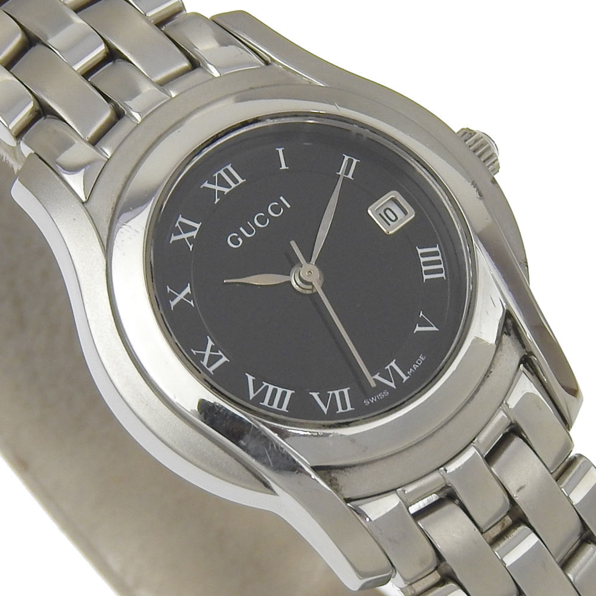 Gucci Gucci Watch 5500L Stainless Steel Quartz Analog Display Black Dial Women's Size ONE SIZE - 3 Thumbnail
