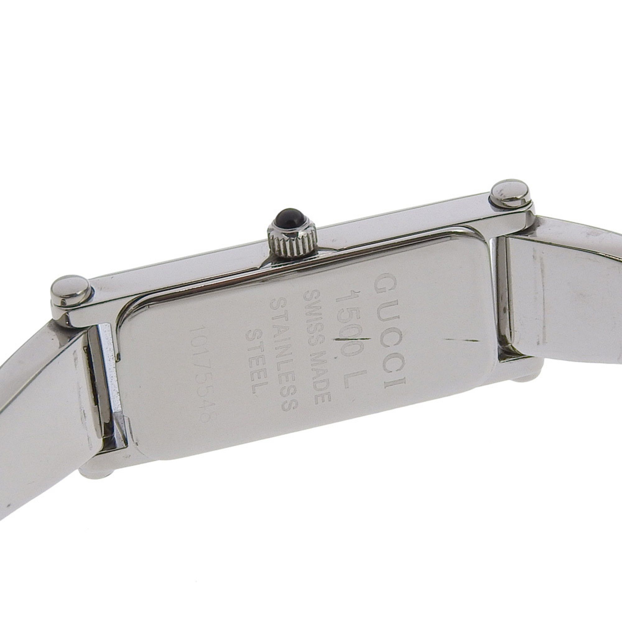 Gucci Gucci Watch 1500L Stainless Steel Quartz Analog Display Gray Dial Women's Size ONE SIZE - 6 Thumbnail