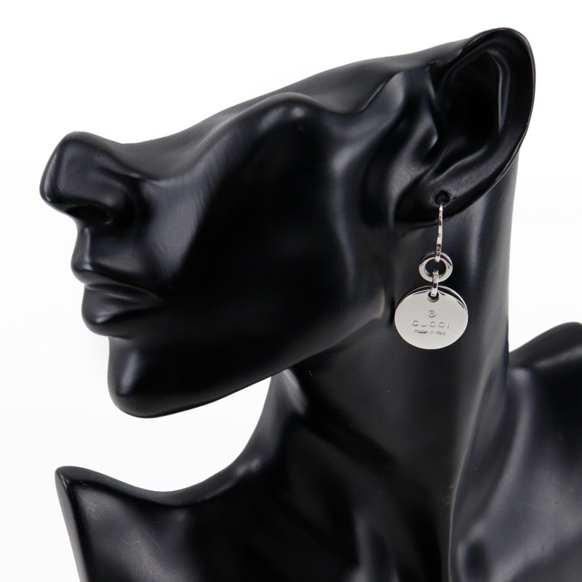 Gucci Gucci Trademark Earrings Logo Round Silver 925 Approx. 12.1g Women's Size ONE SIZE - 2 Thumbnail