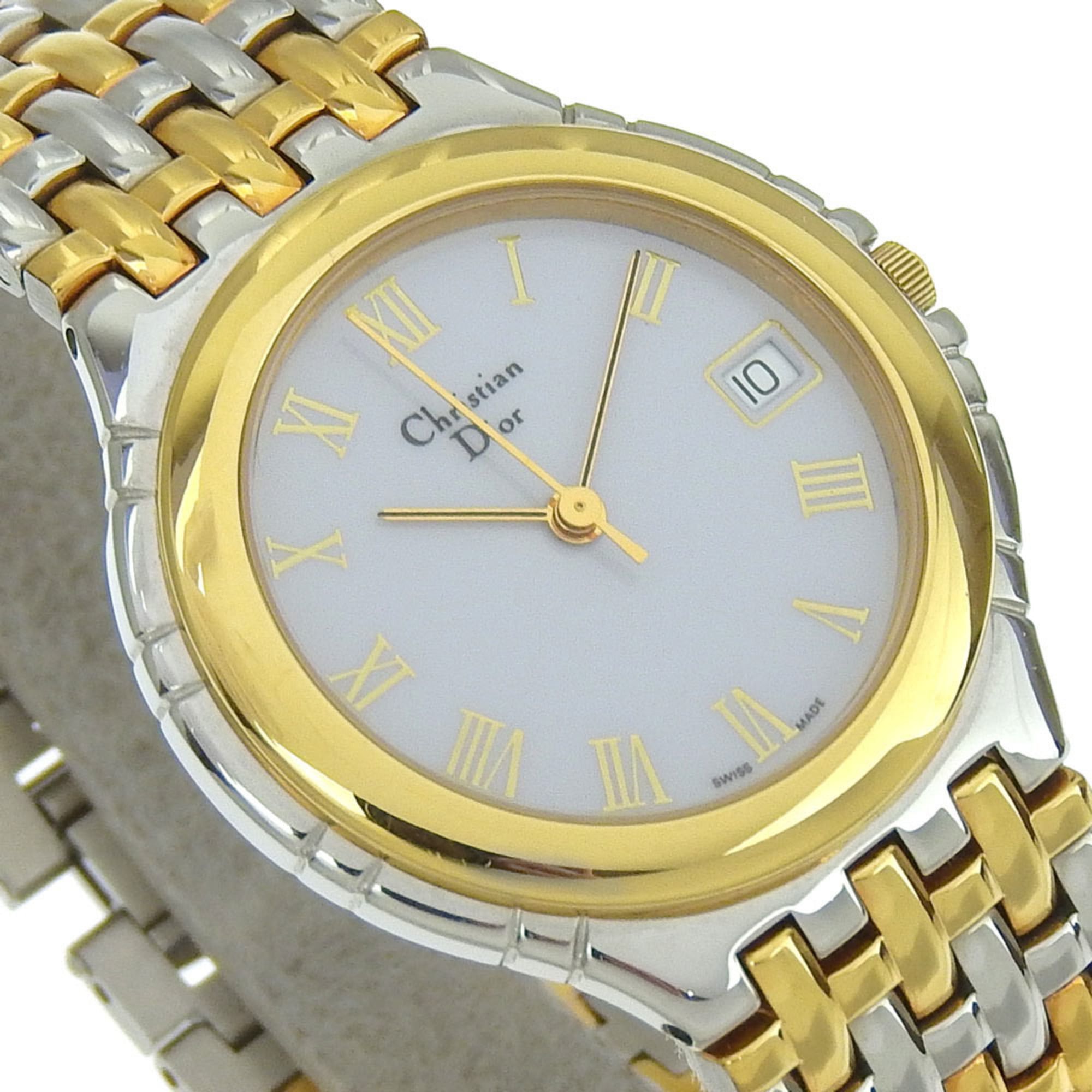 Dior Christian Dior Combination Watch 3023 Stainless Steel x Gold Plated Quartz Analog Display White Dial Boys Size ONE SIZE - 3 Thumbnail