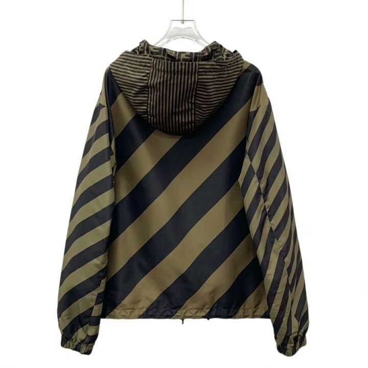Fendi fendi logo hooded jacket with stripes Size US L / EU 52-54 / 3 - 2 Thumbnail