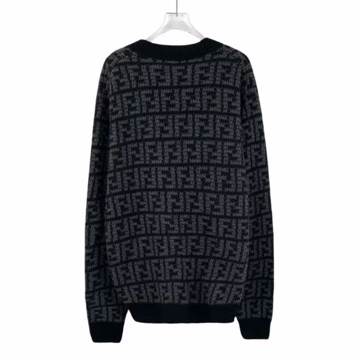 Fendi Fendi Logo All-Over Print Cashmere V-Neck Cardigan Size US L / EU 52-54 / 3 - 2 Thumbnail