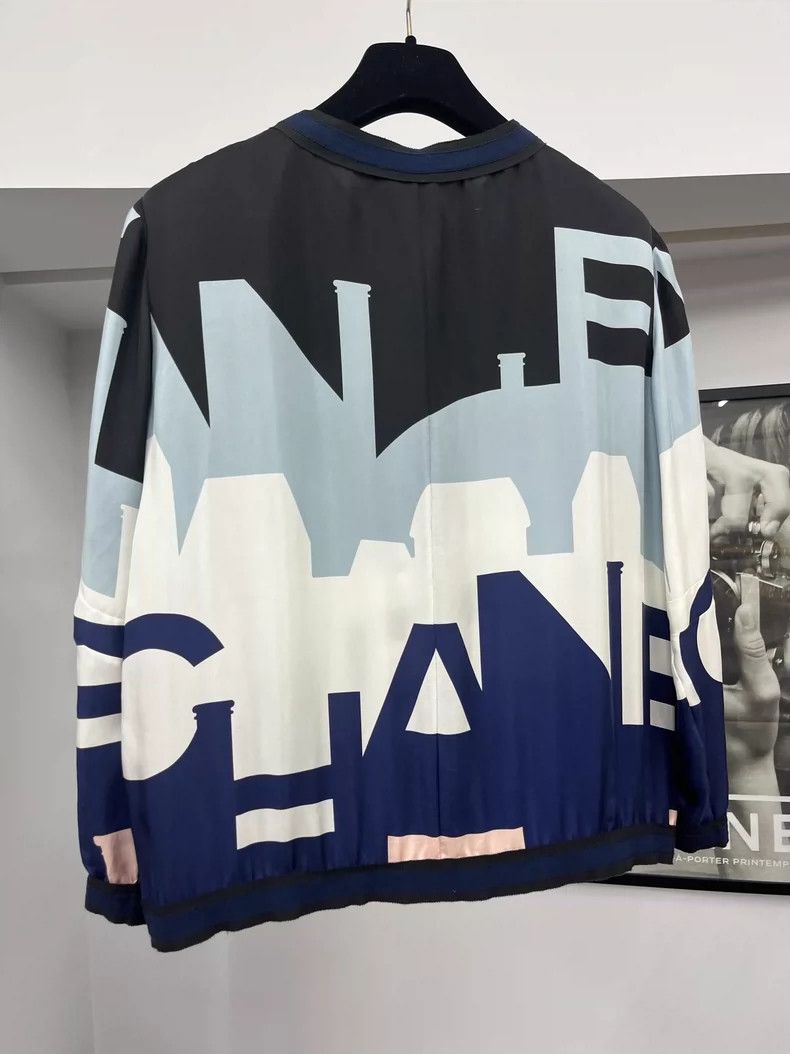 Chanel Chanel Silk Letter Design Jacket Size US M / EU 48-50 / 2 - 3 Thumbnail