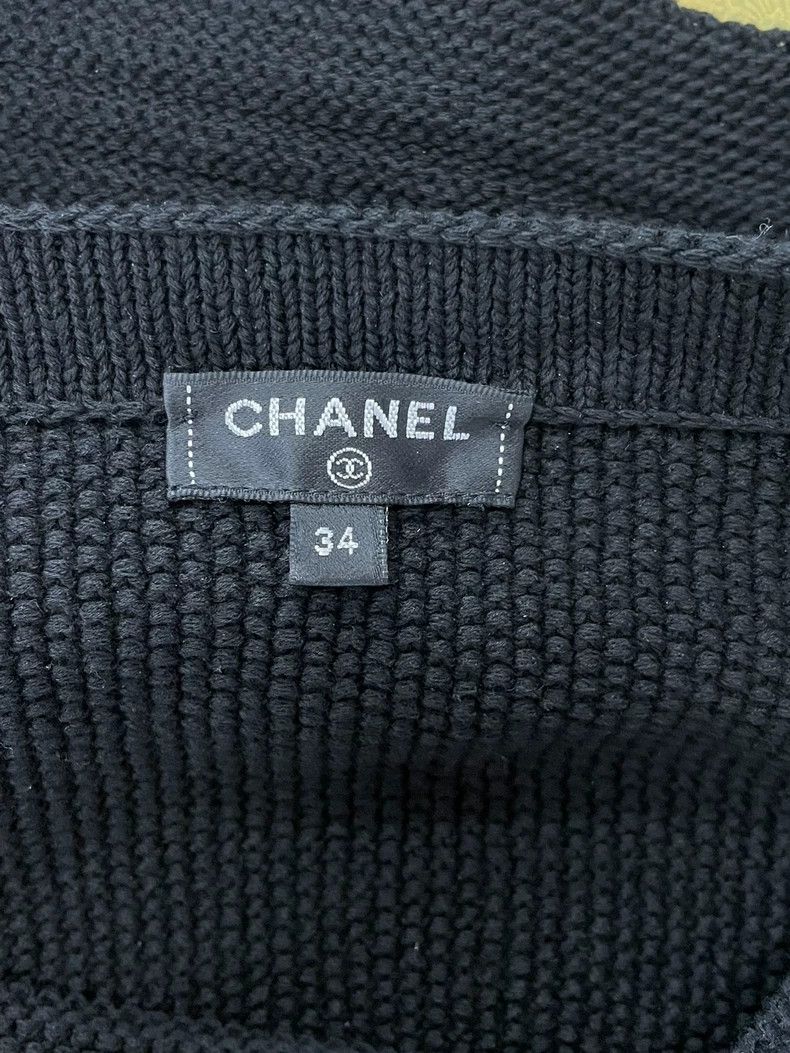 Chanel Chanel Black Gold Button Knit Crop Top Size US M / EU 48-50 / 2 - 4 Thumbnail