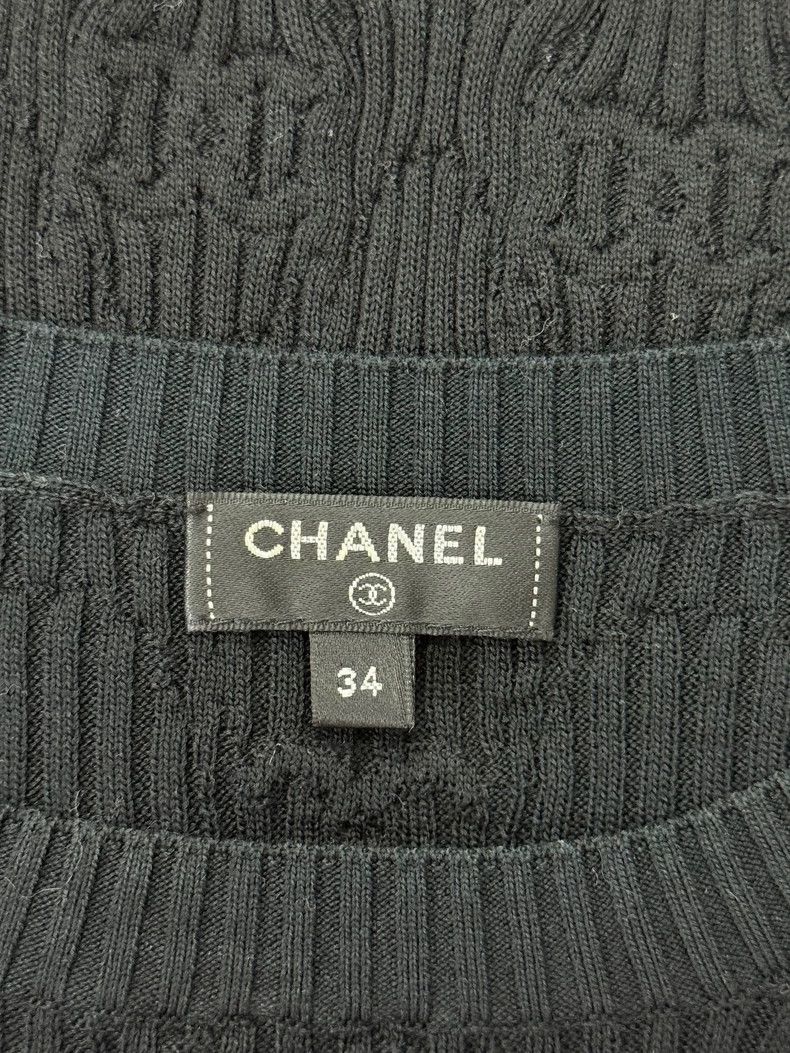 Chanel Chanel Black Logo Knit Short Sleeve Size US M / EU 48-50 / 2 - 3 Thumbnail