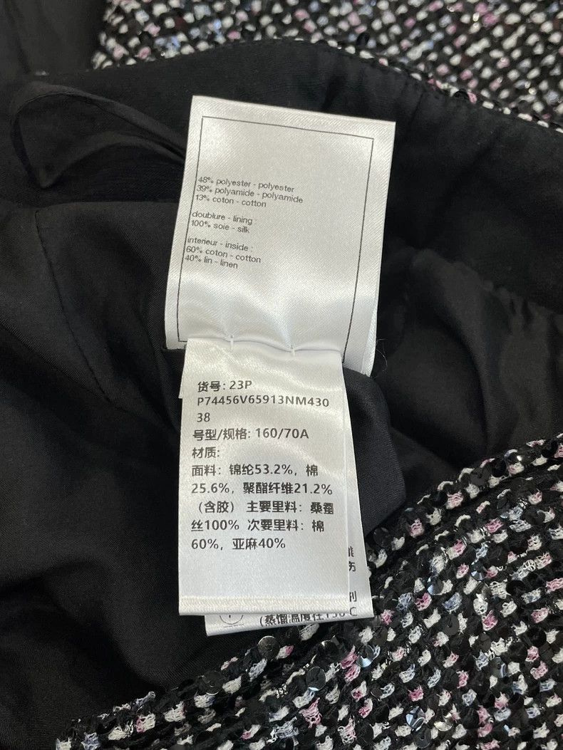 Chanel Chanel 23P Black Tweed Mini Skirt Size US 38 / EU 54 - 6 Thumbnail