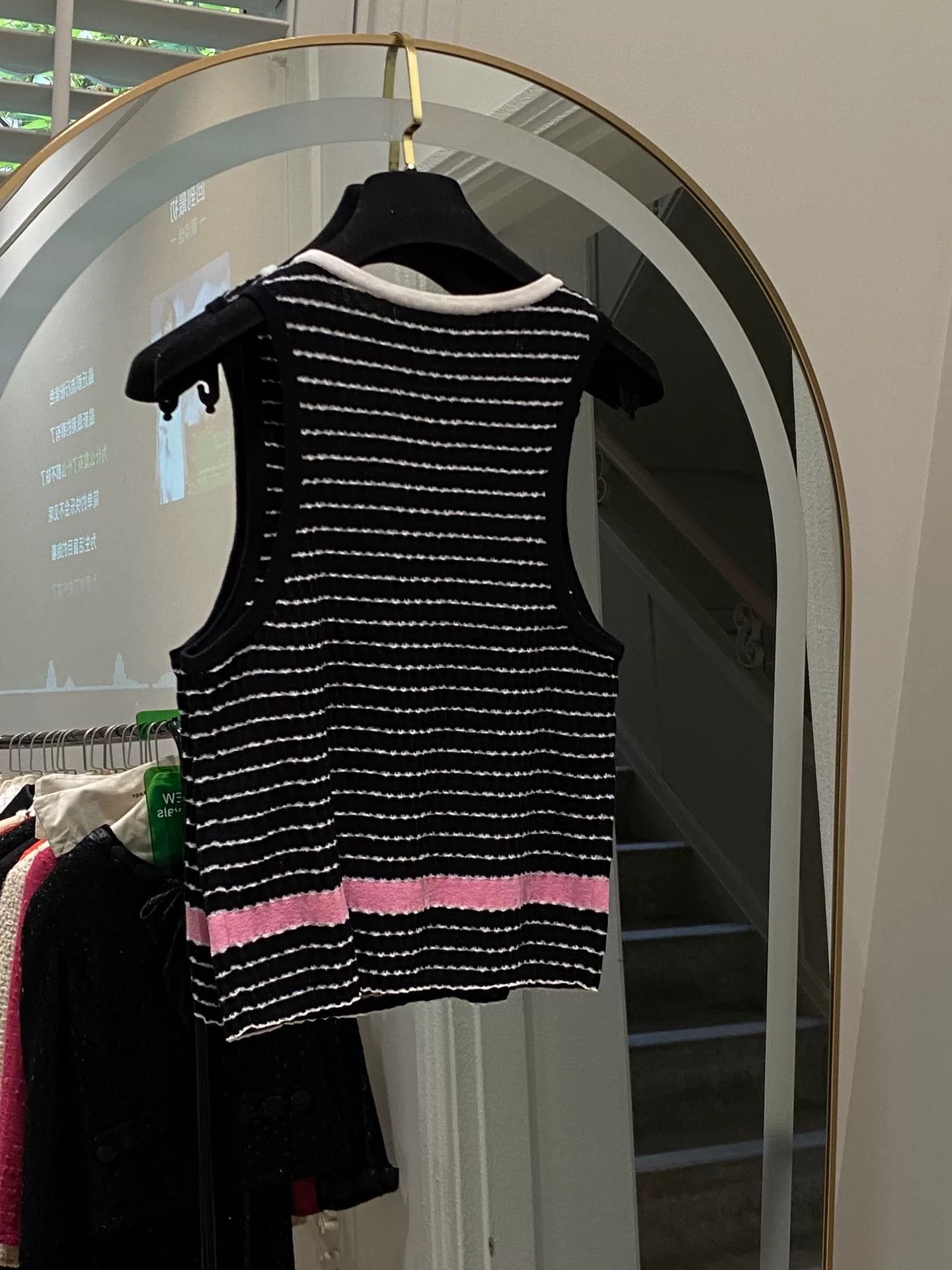 Chanel Chanel 2024 Black Stripe Sleeveless Top Size US XL / EU 56 / 4 - 3 Thumbnail