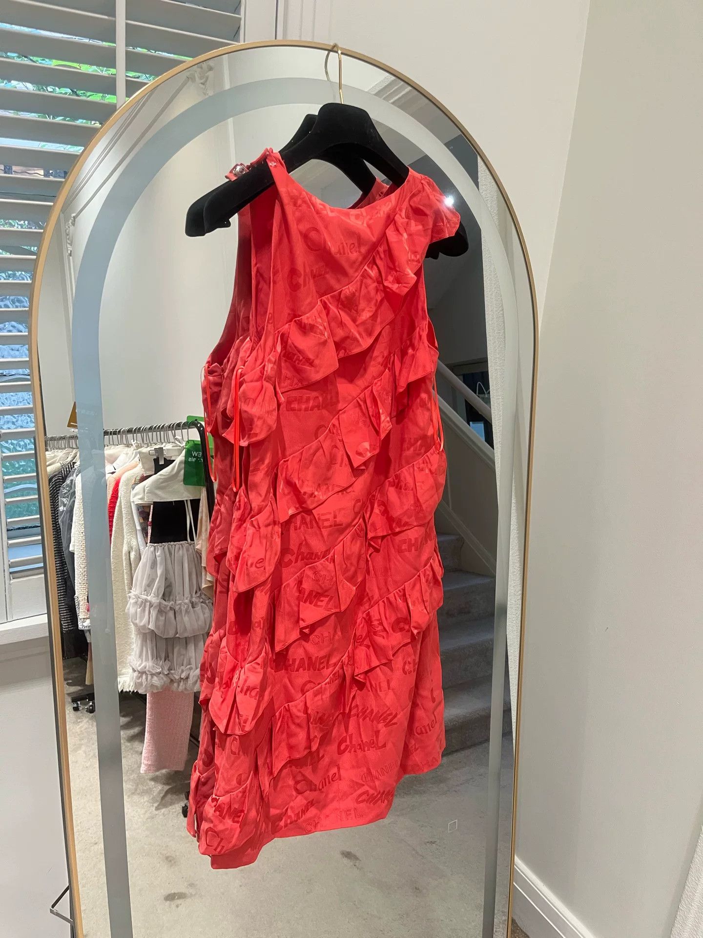 Chanel Chanel 22P Watermelon Red Silk Dress Size US M / EU 48-50 / 2 - 2 Thumbnail