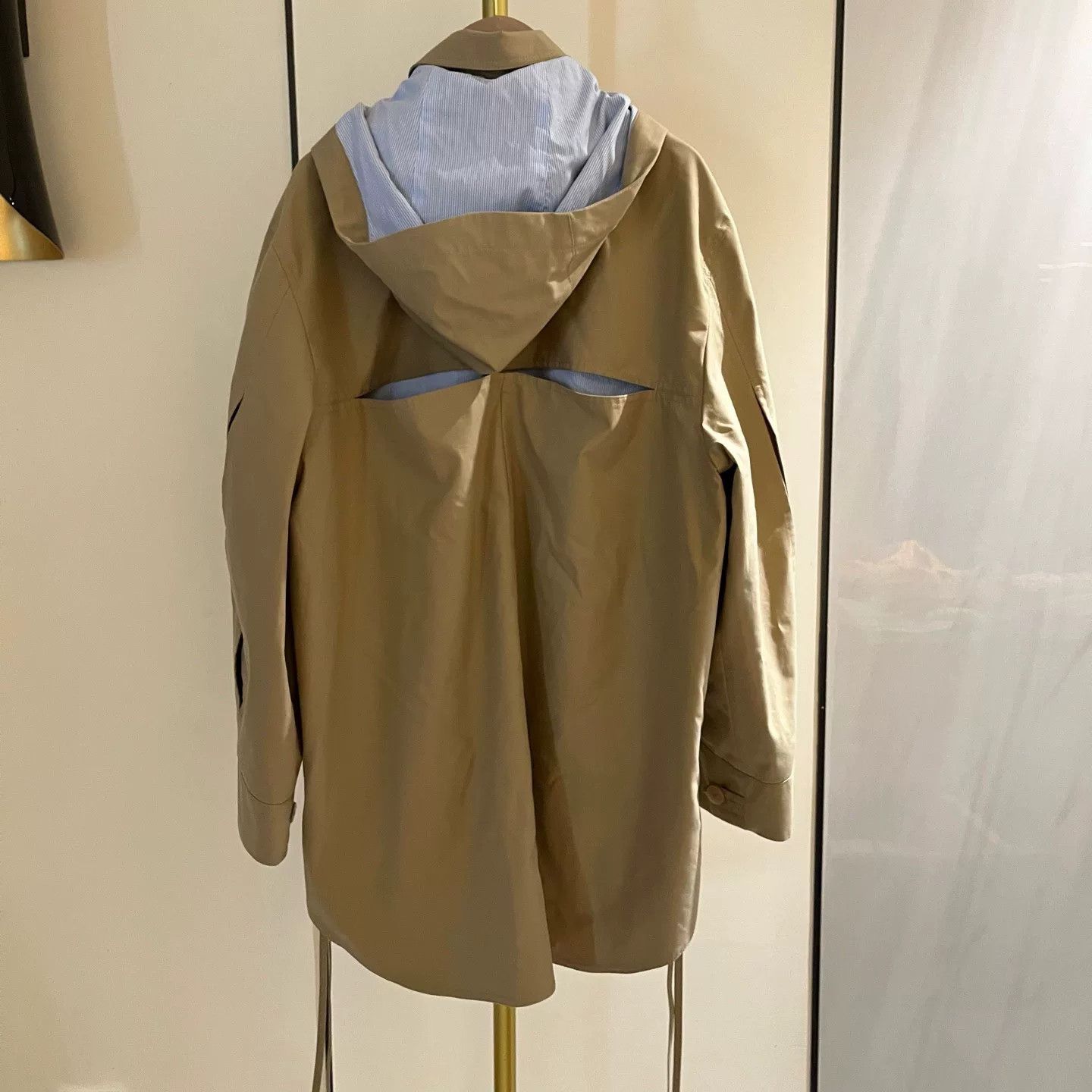 Loewe beige and blue striped hooded casual coat Size US S / EU 44-46 / 1 - 3 Thumbnail