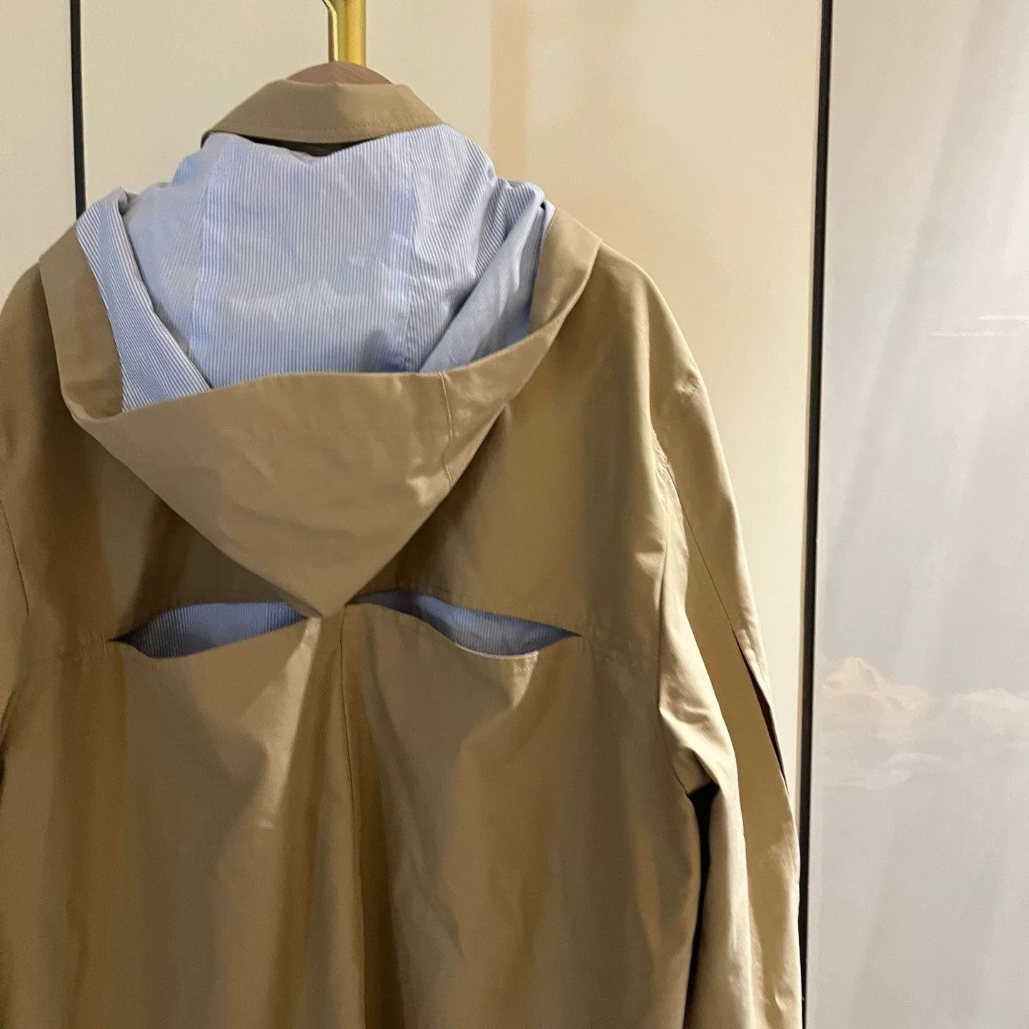 Loewe beige and blue striped hooded casual coat Size US S / EU 44-46 / 1 - 4 Thumbnail