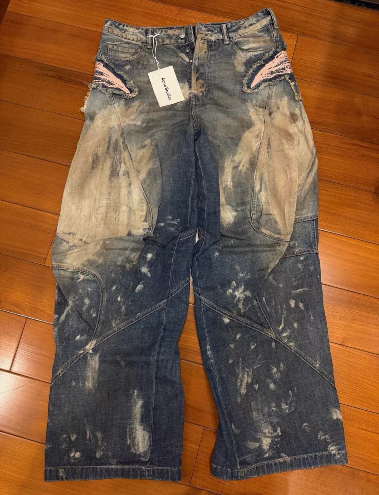 Acne Studios Acne Studio Distressed Wide-Leg Denim Pants Size US 36 / EU 52 - 2 Thumbnail