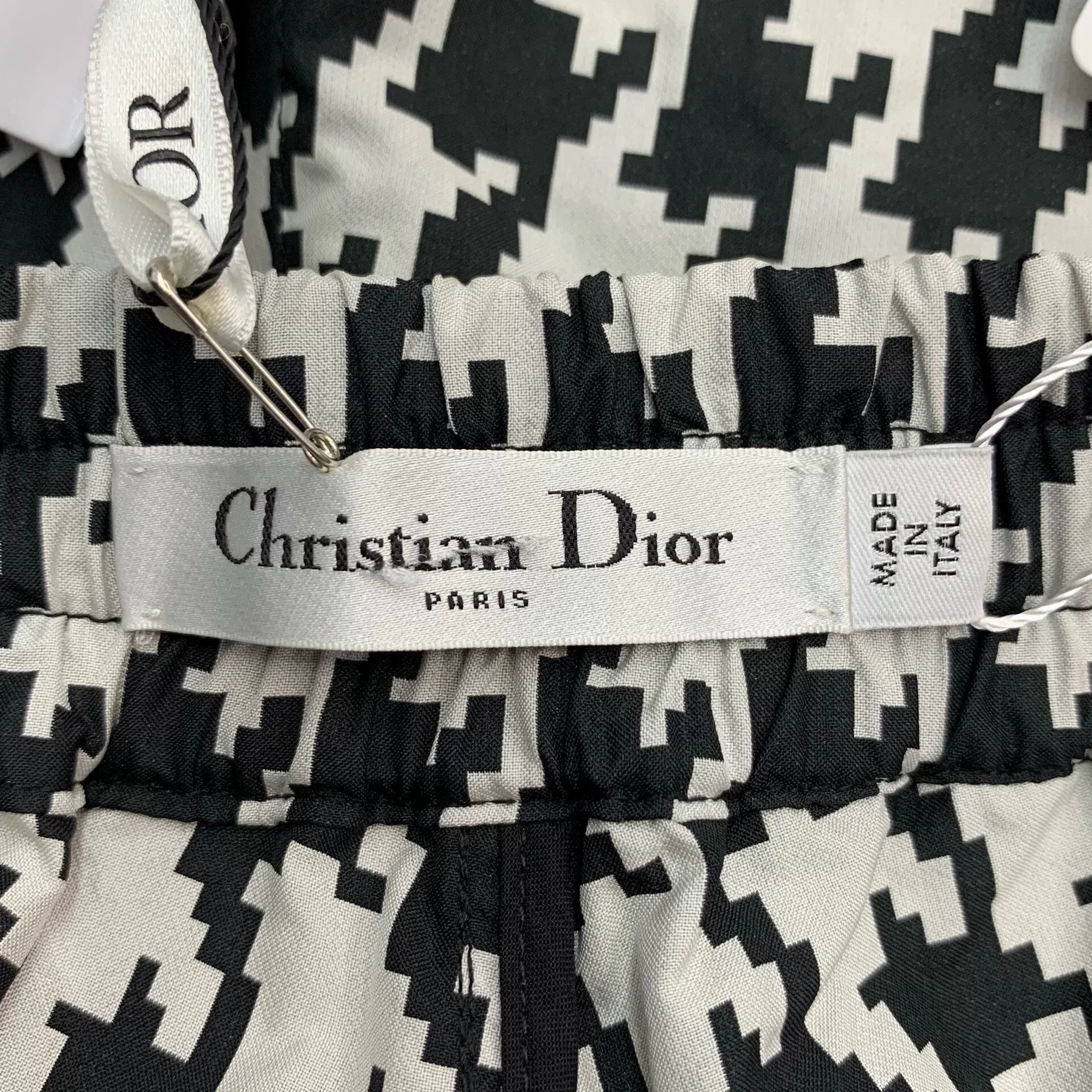 Dior black houndstooth print jogger pants XS Size US 26 / EU 42 - 6 Thumbnail