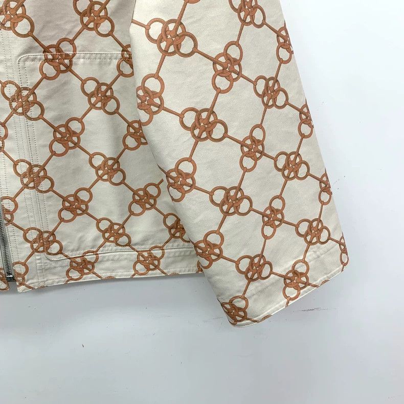 Hermes Hermes Beige Printed Cotton Hooded Jacket Size US XS / EU 42 / 0 - 4 Thumbnail
