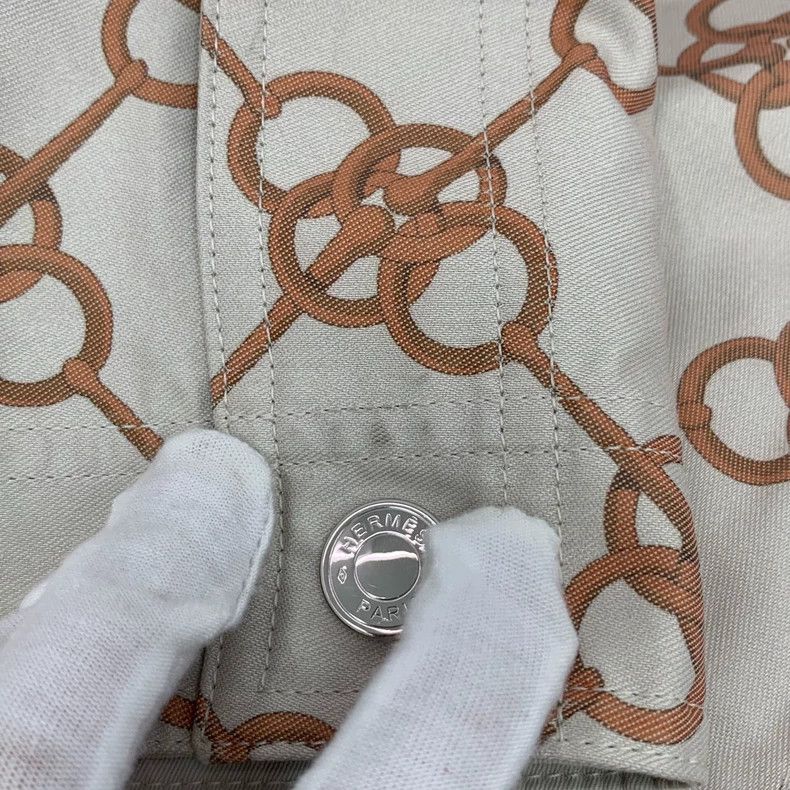 Hermes Hermes Beige Chain Print Cotton Jacket Size US XS / EU 42 / 0 - 9 Thumbnail