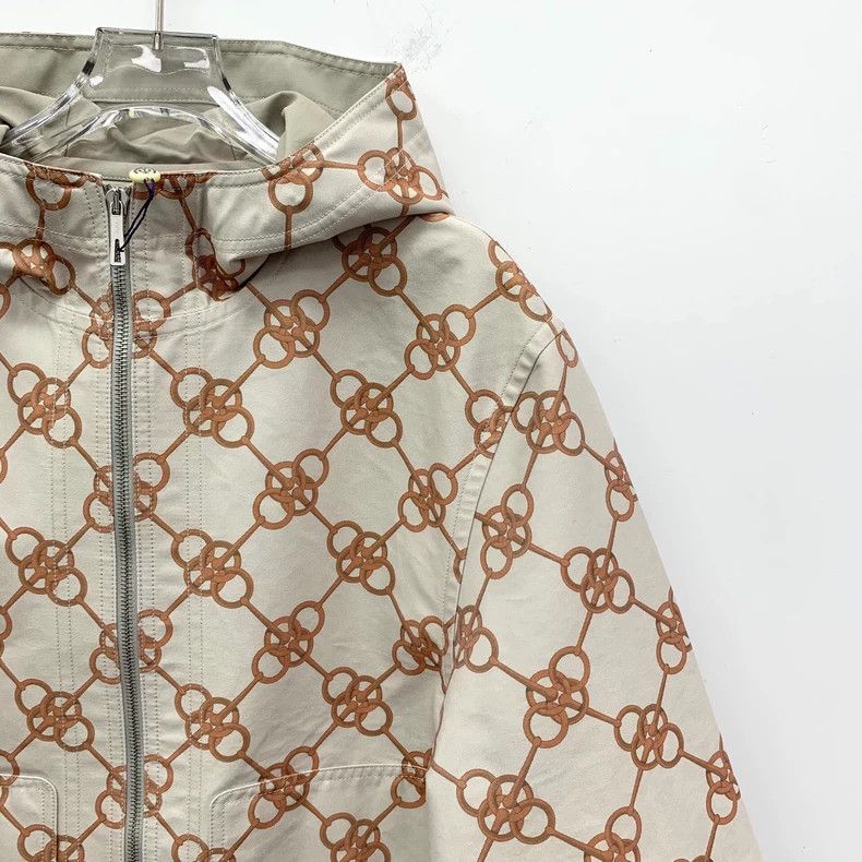 Hermes Hermes Beige Chain Print Cotton Jacket Size US XS / EU 42 / 0 - 3 Thumbnail