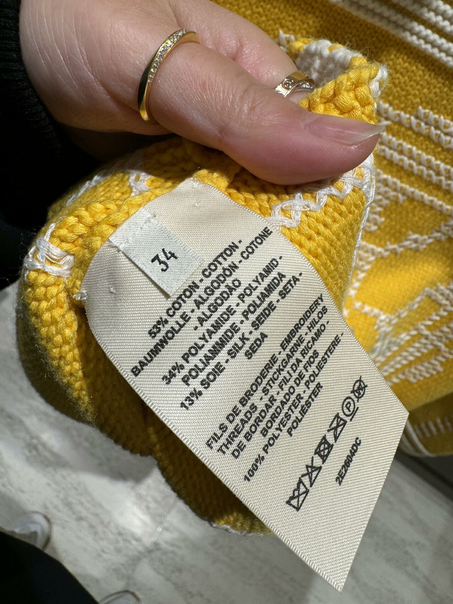 Hermes 2022 Yellow White Sweater