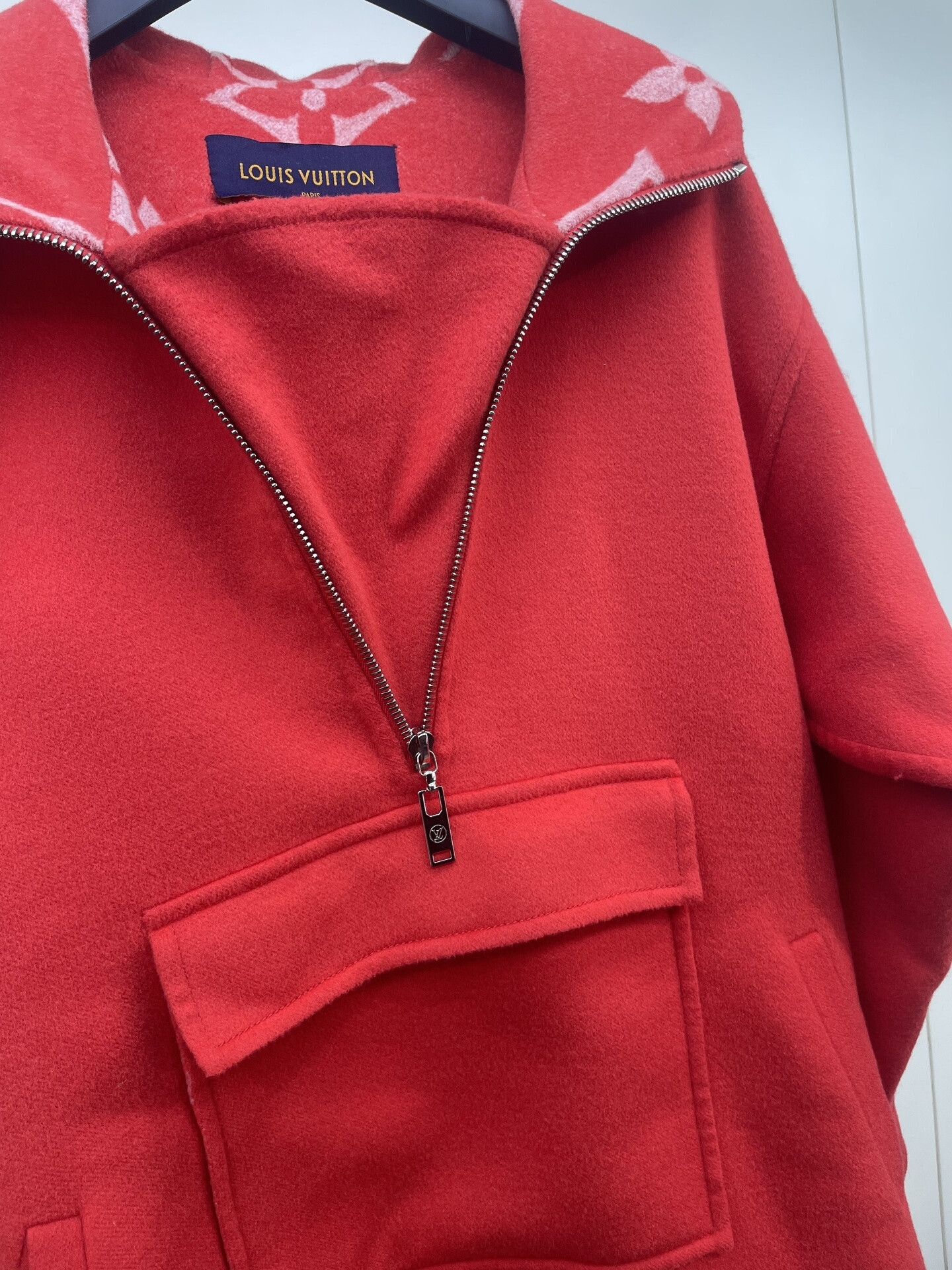 Louis Vuitton LV Red Half-Zip Wool Long Coat Size US S / EU 44-46 / 1 - 5 Thumbnail