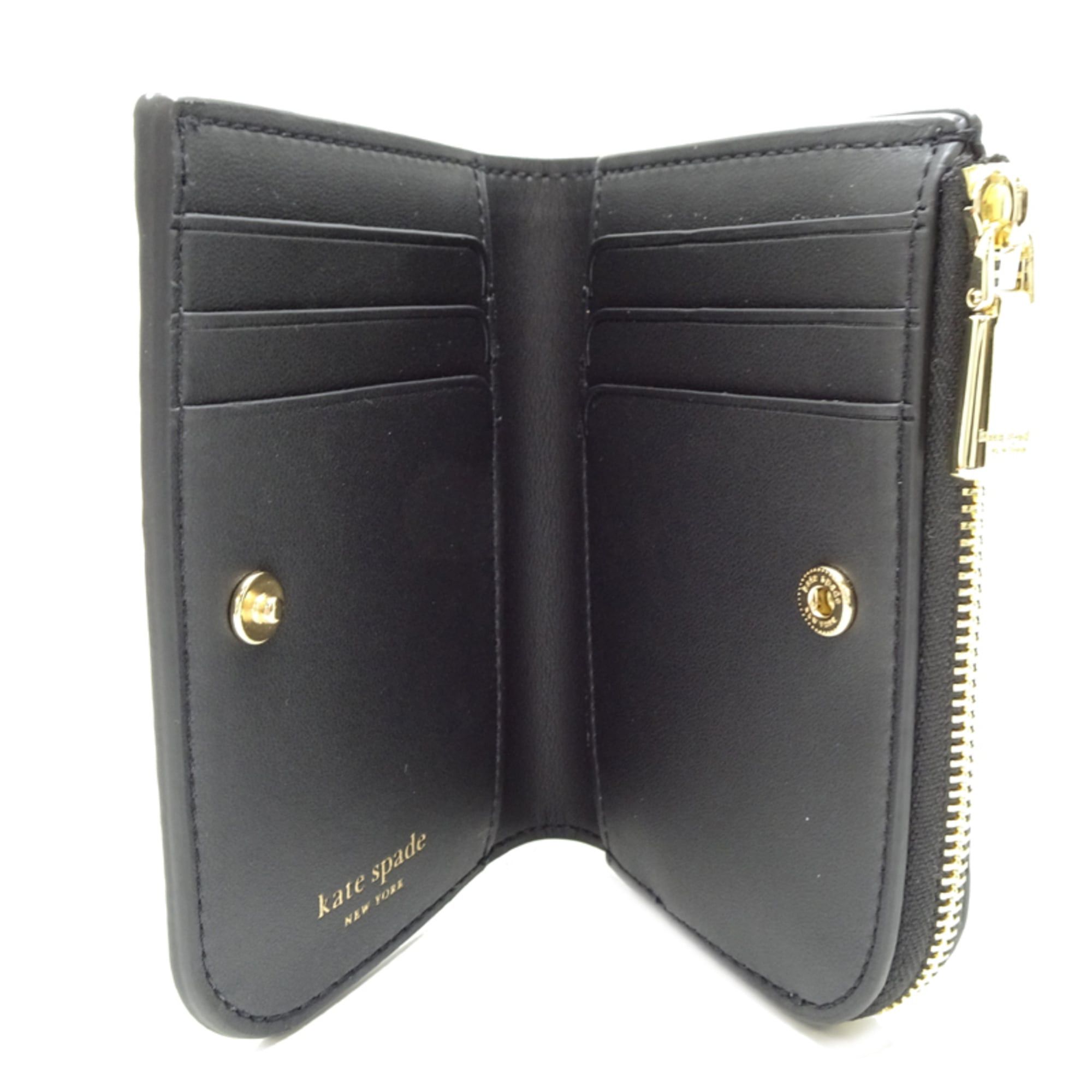 Kate Spade Kate Spade Devin Small Compact Wallet, Women's Bifold Wallet KM372, Black Leather Size ONE SIZE - 5 Thumbnail