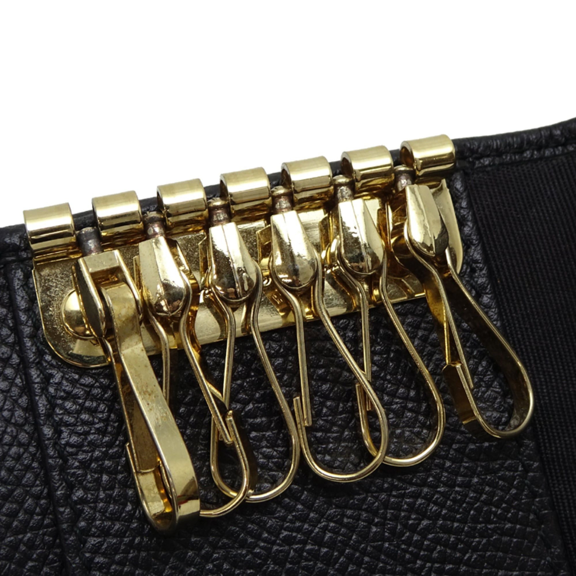 Salvatore Ferragamo Salvatore Ferragamo Gancini 6-Key Case, Women's and Men's, Black Leather, IR22D151 Size ONE SIZE - 7 Thumbnail