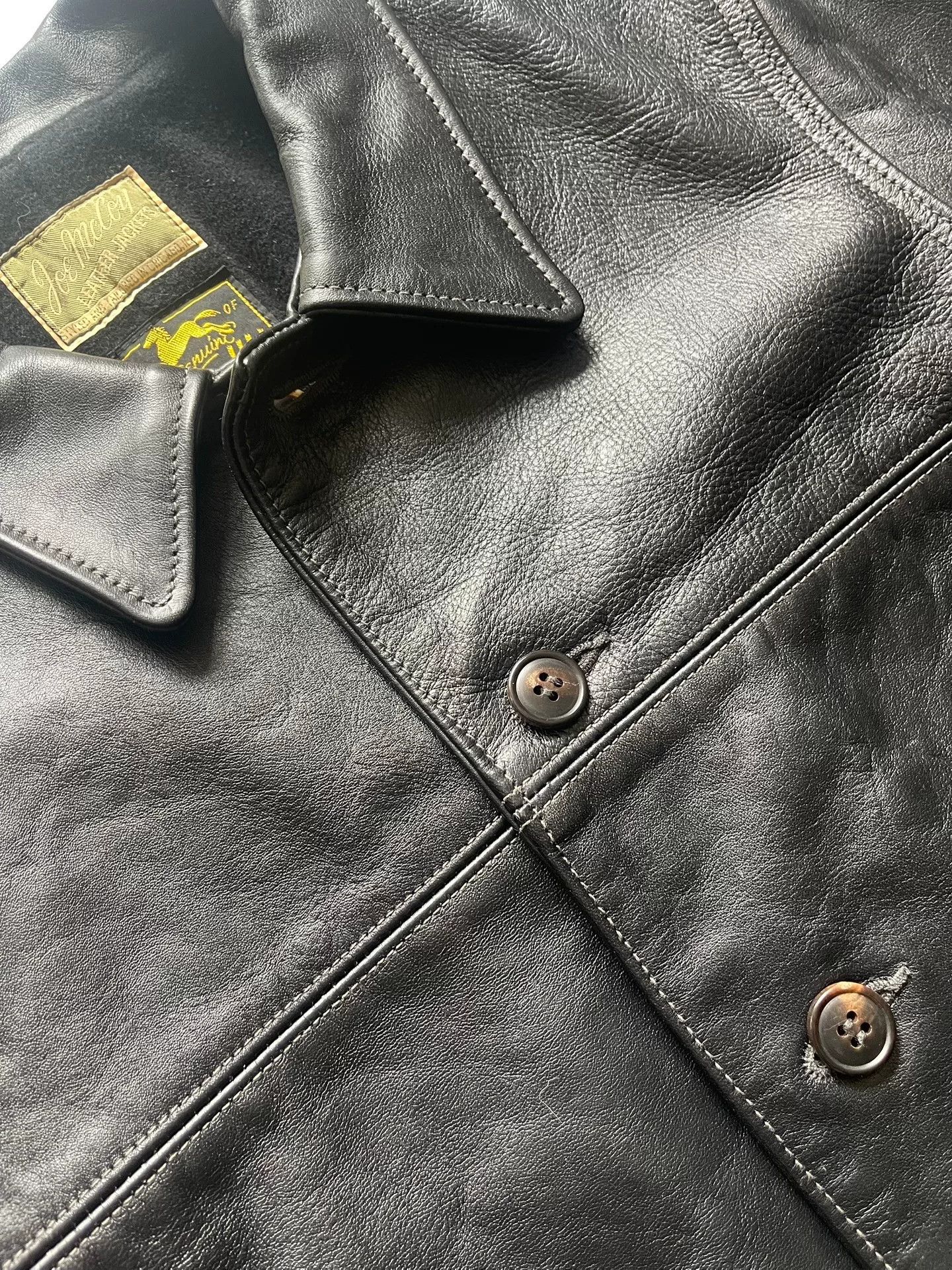 The Real McCoy's joe mccoy black leather car coat Size US L / EU 52-54 / 3 - 4 Thumbnail