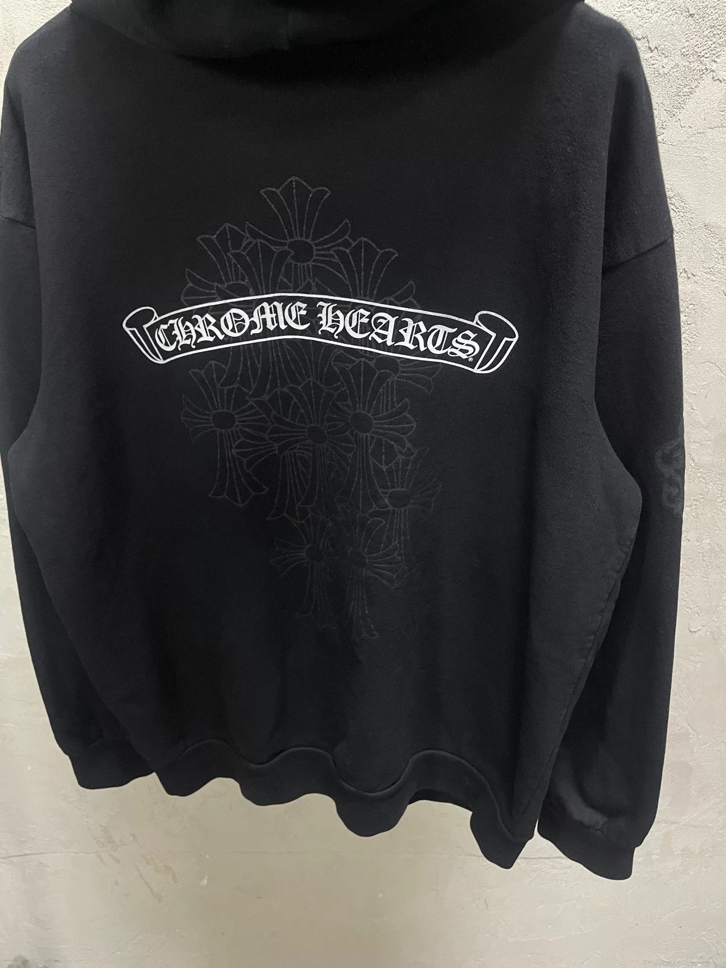 Chrome Hearts Chrome Hearts Black Hoodie with Silver Cross Zip Size US XL / EU 56 / 4 - 4 Thumbnail