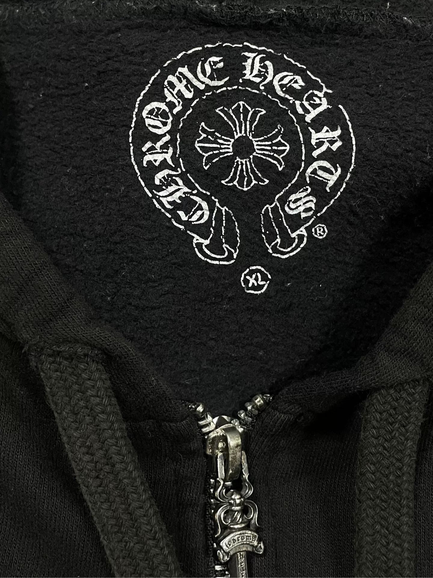 Chrome Hearts Chrome Hearts Black Hoodie with Silver Cross Zip Size US XL / EU 56 / 4 - 6 Thumbnail