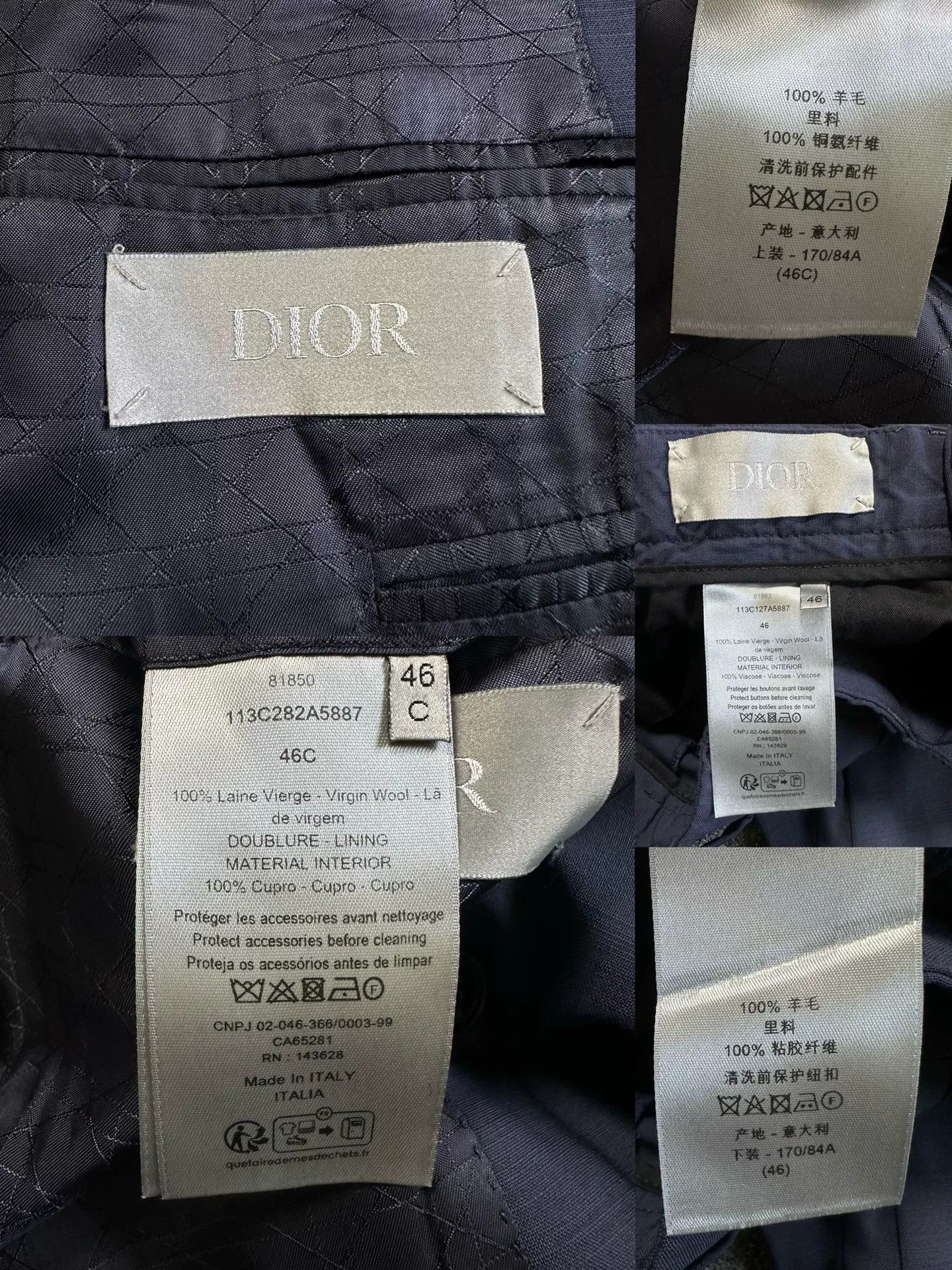 Dior Dior Navy Double-Breasted Suit Set Size US M / EU 48-50 / 2 - 7 Thumbnail