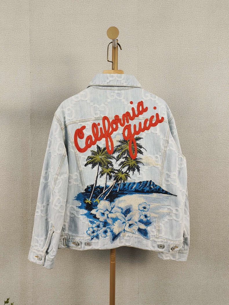 Gucci Gucci Monogram Palm Tree Denim Jacket Size US XS / EU 42 / 0 - 2 Thumbnail