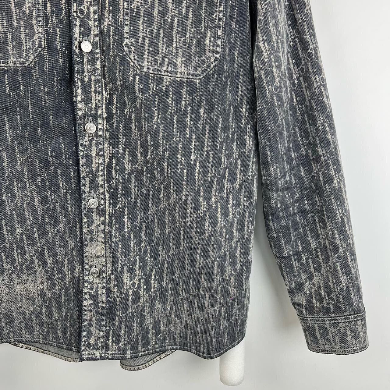Dior Dior Logo Metallic Denim Shirt Size US S / EU 44-46 / 1 - 5 Thumbnail