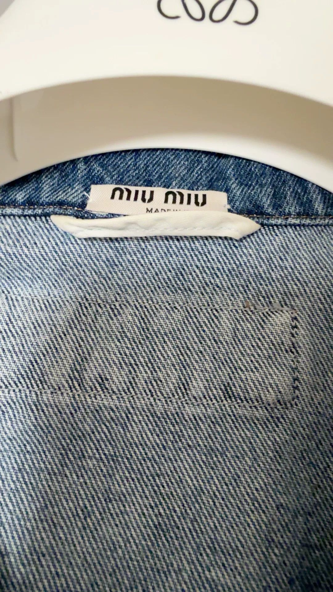 Miu Miu miu miu denim jacket with pearl details Size US M / EU 48-50 / 2 - 3 Thumbnail