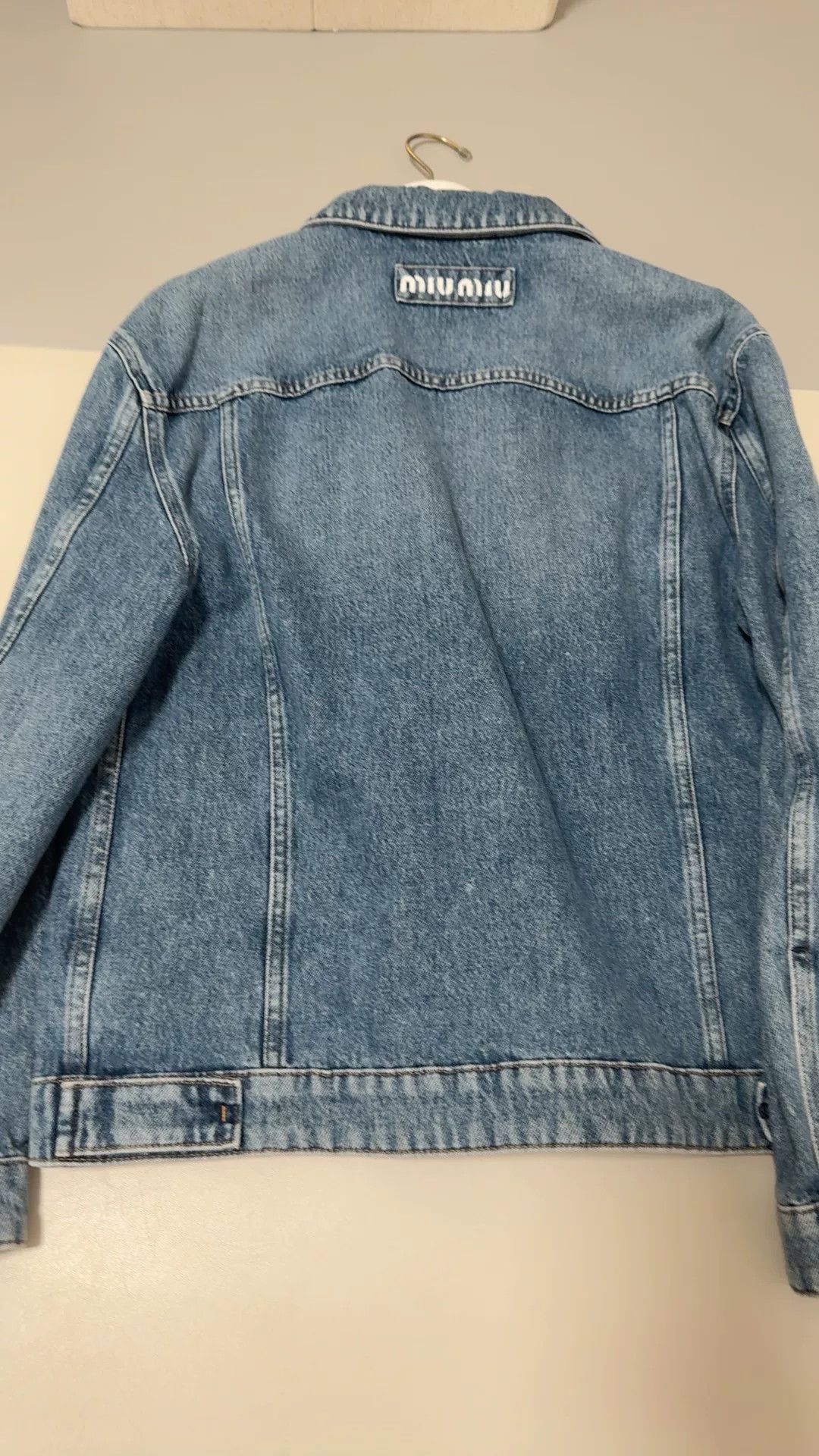 Miu Miu miu miu denim jacket with pearl details Size US M / EU 48-50 / 2 - 6 Thumbnail