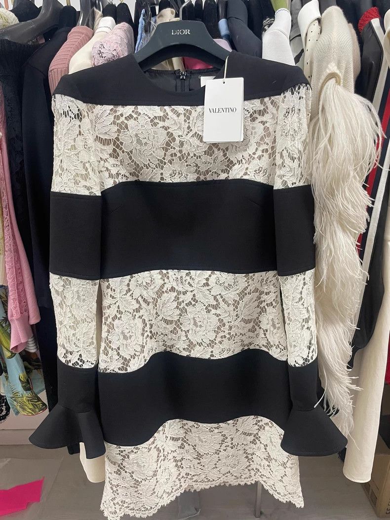 Valentino Valentino Colorblock Lace Dress M Size US M / EU 48-50 / 2 - 2 Thumbnail
