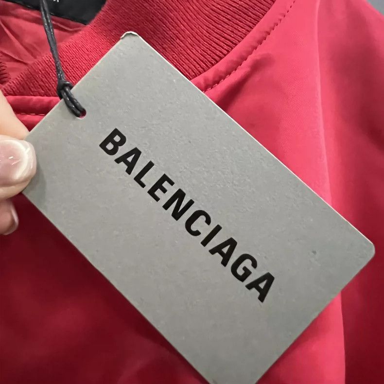 Balenciaga Balenciaga Red Embroidered Logo Jacket Size US XS / EU 42 / 0 - 5 Thumbnail