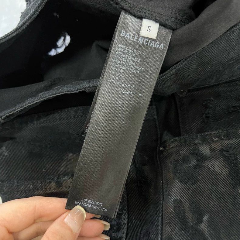 Balenciaga Balenciaga Black Distressed Denim Jeans Size US 26 / EU 42 - 5 Thumbnail