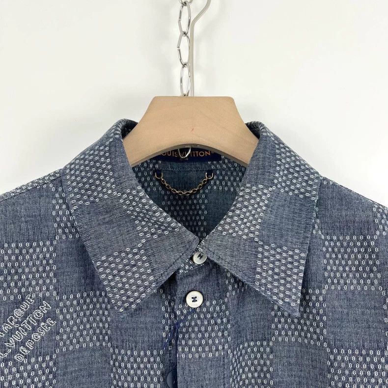 Louis Vuitton Louis Vuitton Damier Logo Denim Shirt Size US M / EU 48-50 / 2 - 3 Thumbnail