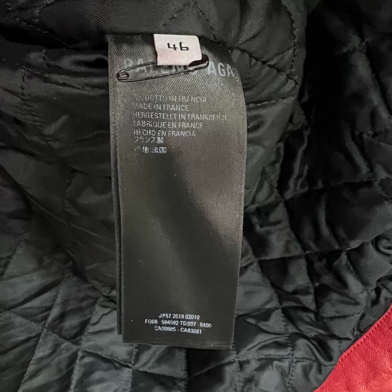 Balenciaga Balenciaga Red Embroidered Logo Leather Jacket Size US L / EU 52-54 / 3 - 5 Thumbnail