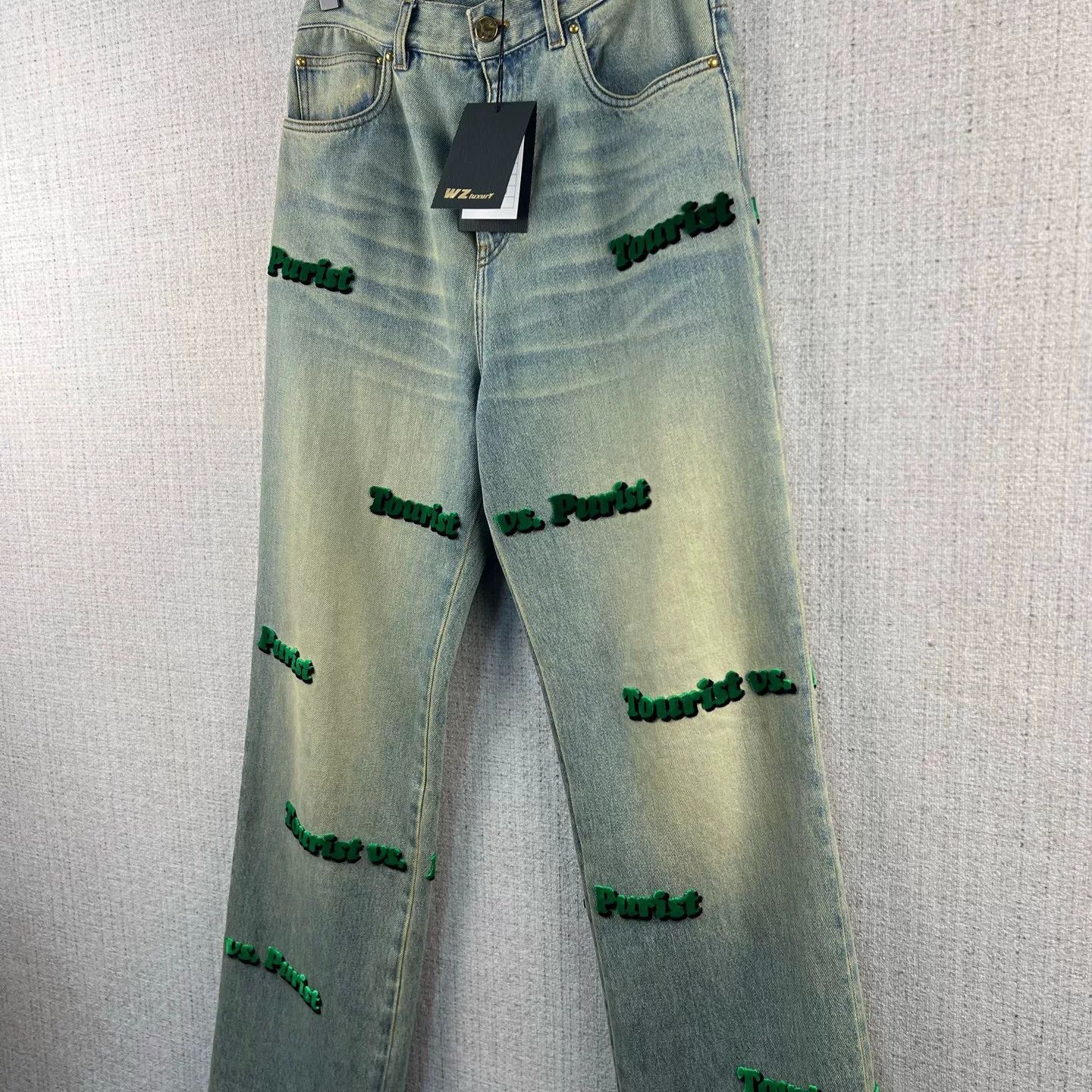 Louis Vuitton Louis Vuitton Flocked Logo Denim Pants Size US 29 - 2 Thumbnail