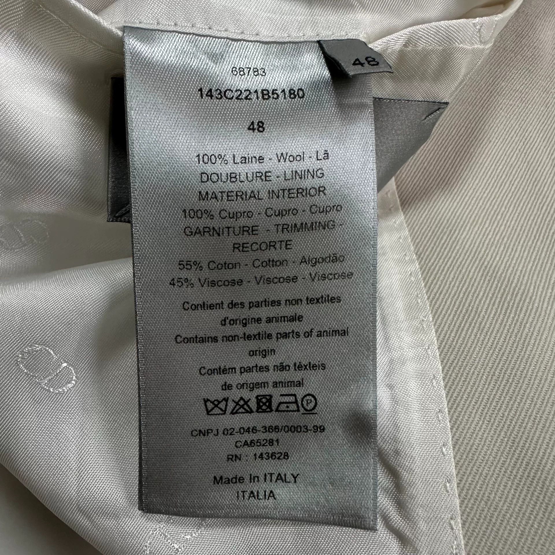 Dior Dior 21FW White Embroidered Jacket Size US M / EU 48-50 / 2 - 4 Thumbnail