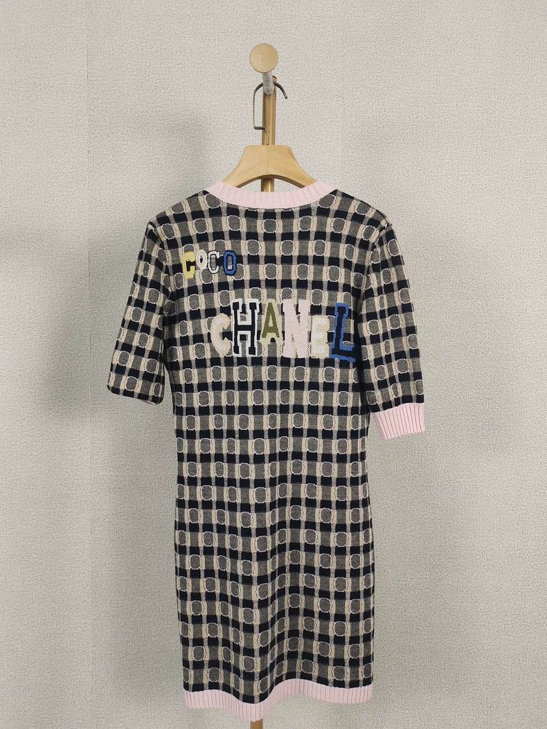 Chanel Chanel Short Sleeve Checkered Dress Size US 36 / EU 52 - 2 Thumbnail