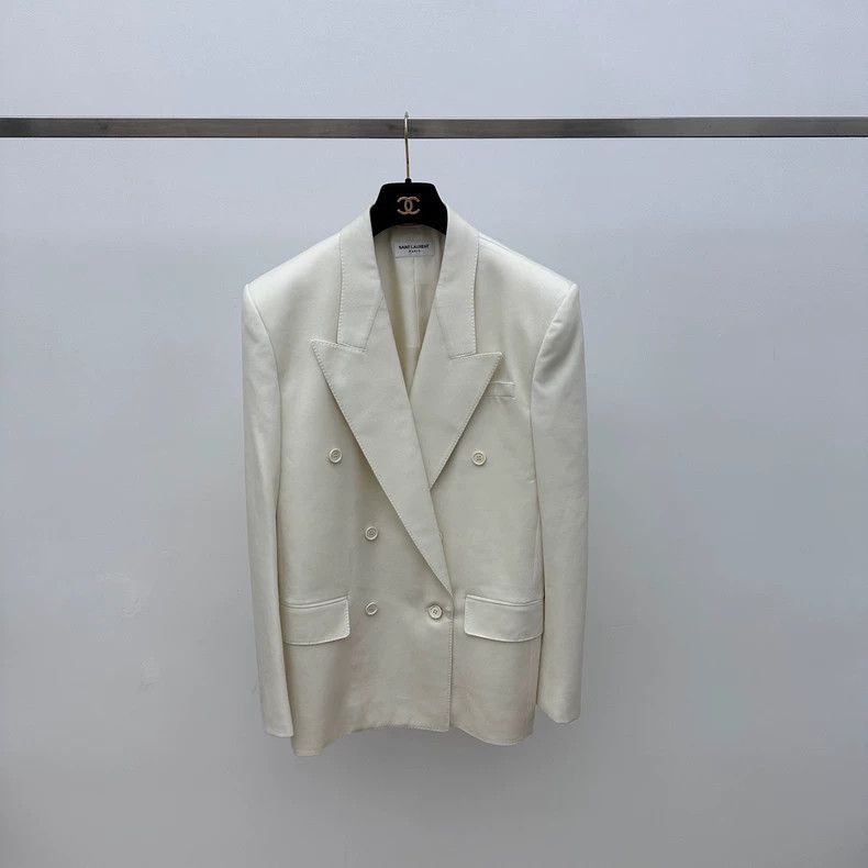 Saint Laurent Paris Saint Laurent 2024 White Blazer Size 38 Size US L / EU 52-54 / 3 - 2 Thumbnail
