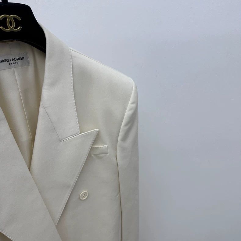 Saint Laurent Paris Saint Laurent 2024 White Blazer Size 38 Size US L / EU 52-54 / 3 - 4 Thumbnail