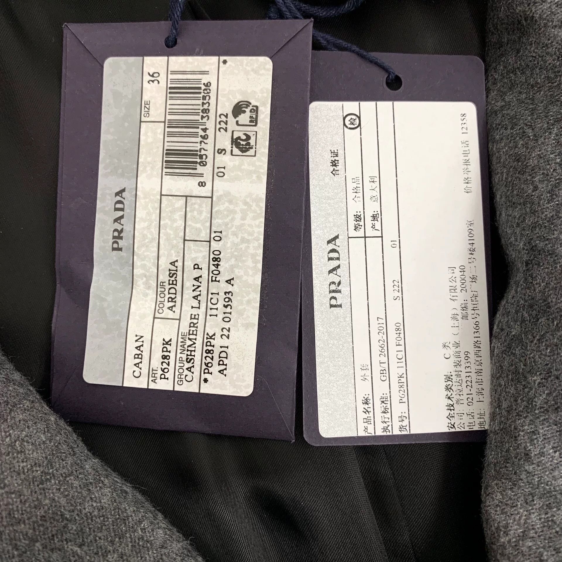Prada Prada Gray Cashmere Collar Long Coat Size US XS / EU 42 / 0 - 8 Thumbnail