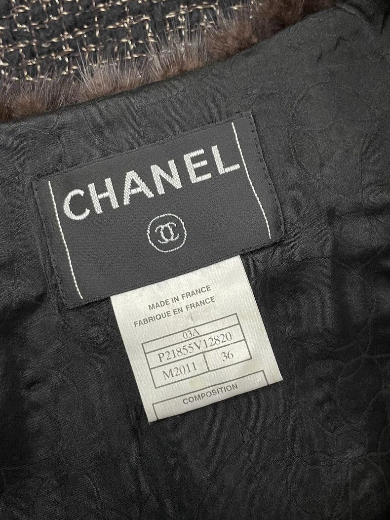 Chanel Chanel Vintage Mink Tweed Jacket Size US S / EU 44-46 / 1 - 4 Thumbnail