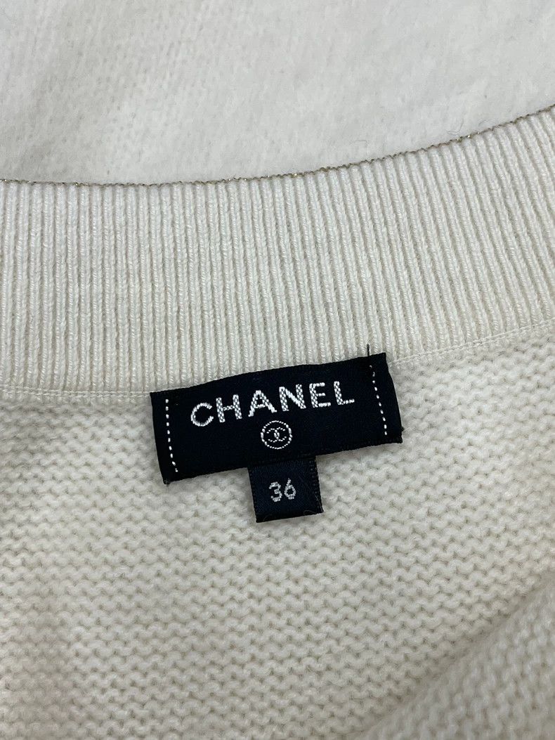 Chanel Chanel White Metallic Trim Fuzzy Mini Skirt Size US 36 / EU 52 - 4 Thumbnail