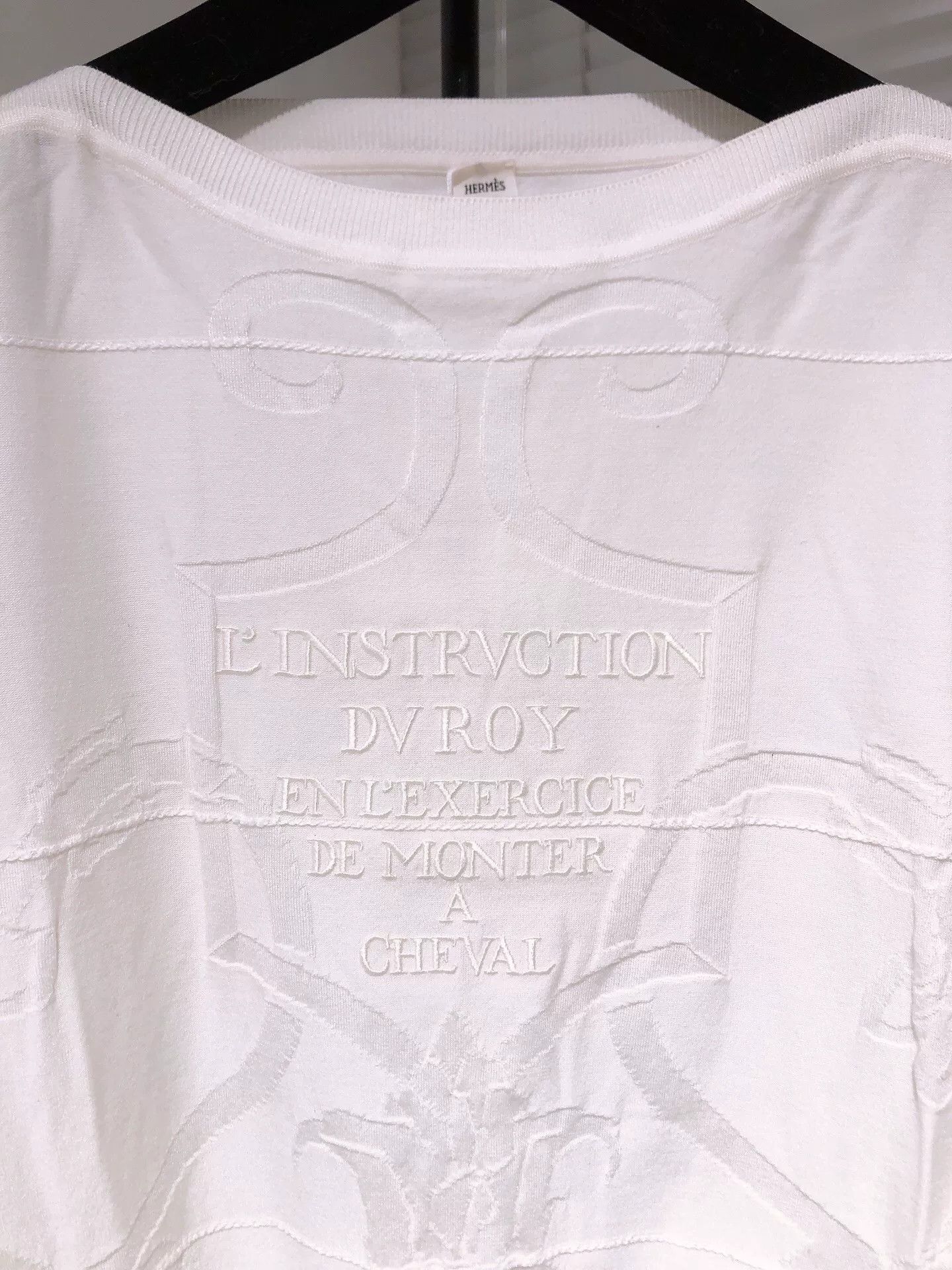 Hermes Hermes White Jacquard Embroidered Sweater Size US XL / EU 56 / 4 - 3 Thumbnail