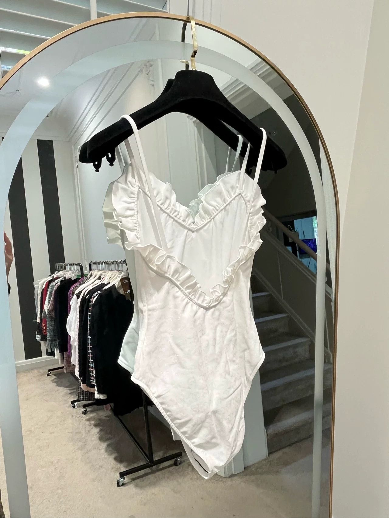 Chanel Chanel 23S White Ruffle Swimsuit Size US 38 / EU 54 - 2 Thumbnail