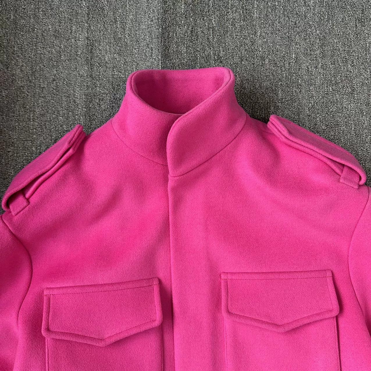 Louis Vuitton Louis Vuitton Pink Wool Coat Size US XL / EU 56 / 4 - 4 Thumbnail