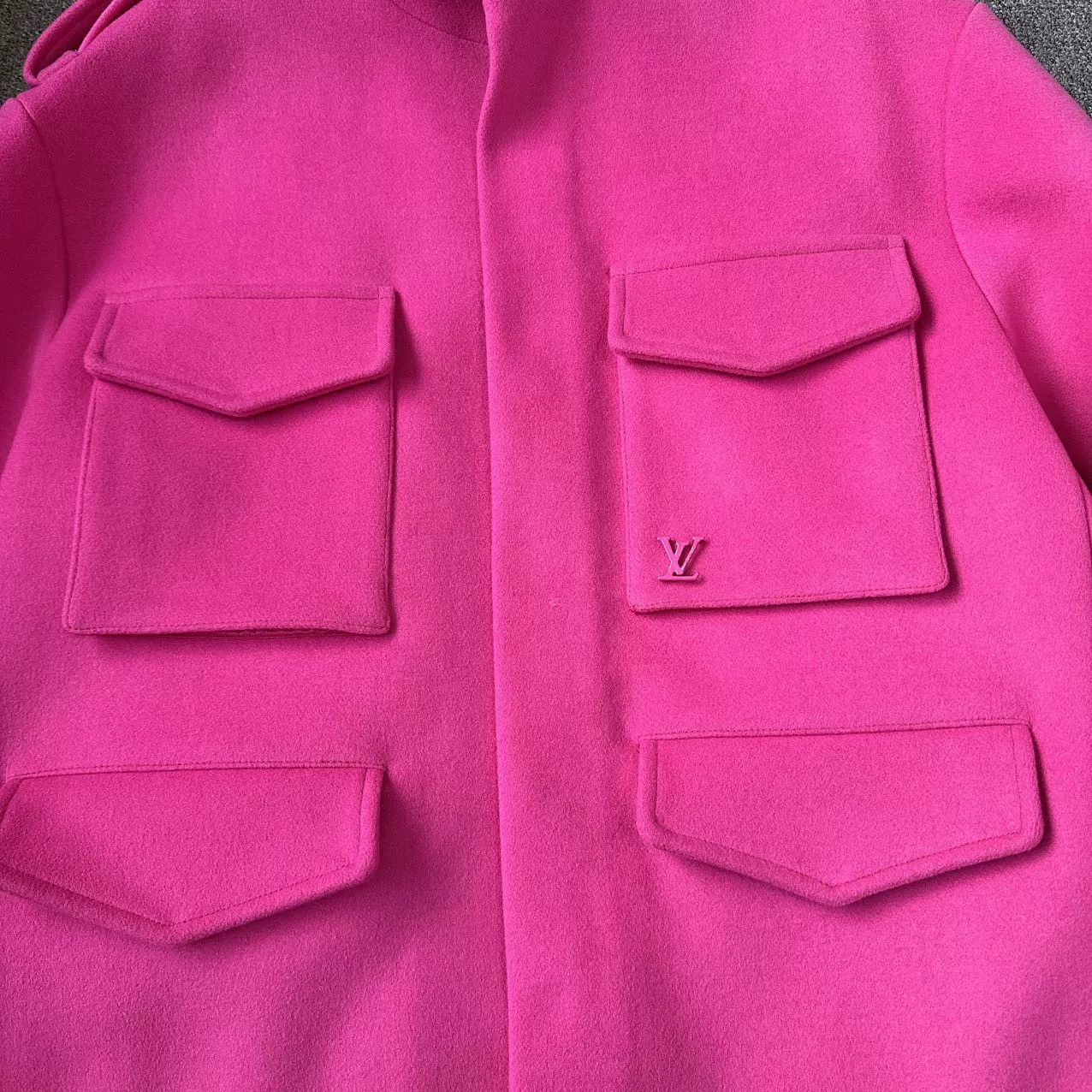Louis Vuitton Louis Vuitton Pink Wool Coat Size US XL / EU 56 / 4 - 2 Thumbnail