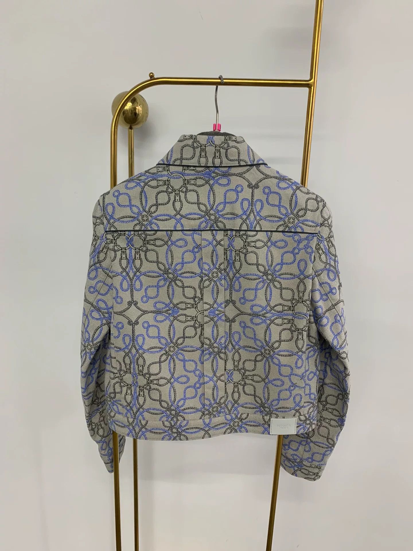 Hermes Hermes Gray Printed Denim Jacket Size US M / EU 48-50 / 2 - 3 Thumbnail