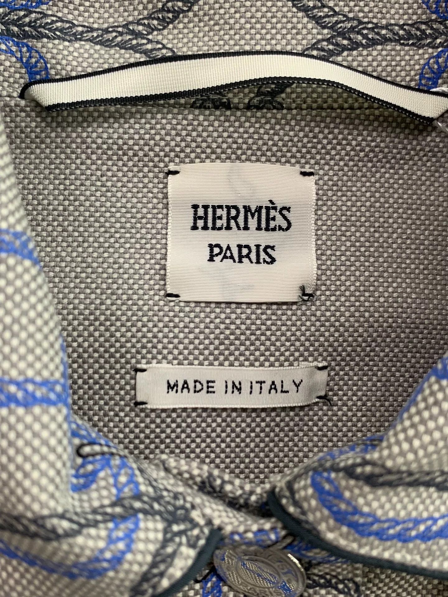 Hermes Hermes Gray Printed Denim Jacket Size US M / EU 48-50 / 2 - 4 Thumbnail